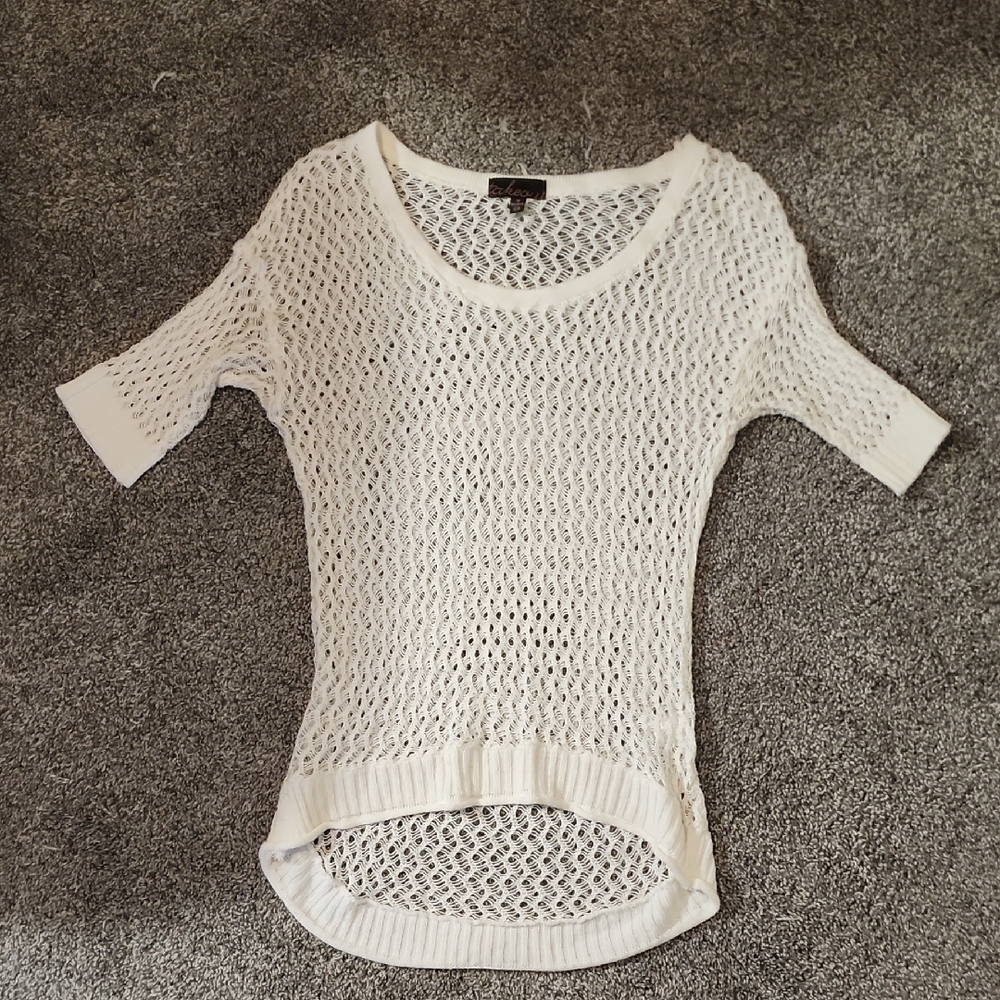 White Knit Sweater,  Size Medium